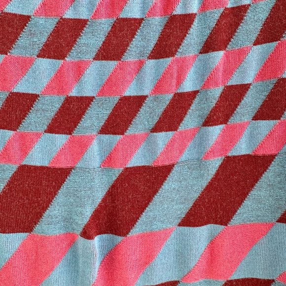 DVF Laris Stretch Knit Fitted Midi Skirt in Burgundy, Periwinkle, Pink Size XL - Picture 6 of 8